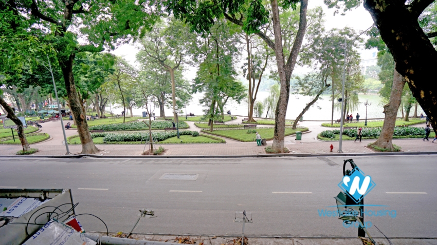 Two bedroom duplex apartment for rent with Hoan Kiem lake view